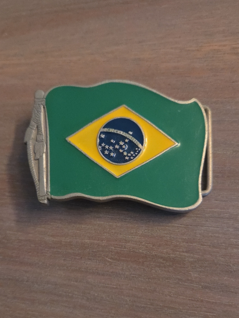 Belt Buckle Brazilian Flag